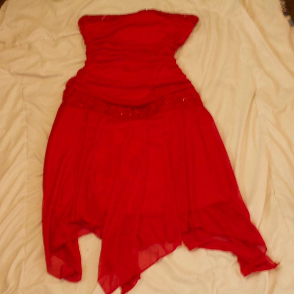 Trixxi Red Strapless Dress